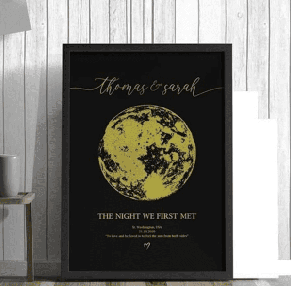 Personalized Moon Phase Picture in Frame